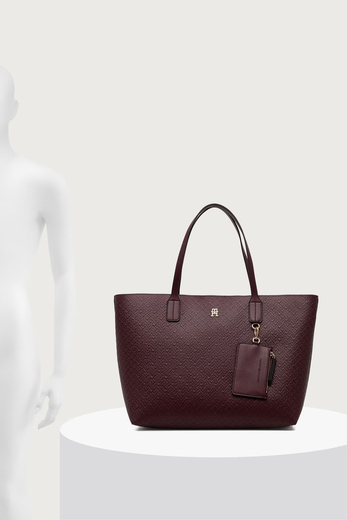 Tommy Hilfiger шопинг чанта дамска от имитация на кожа AW0AW19004 бордо