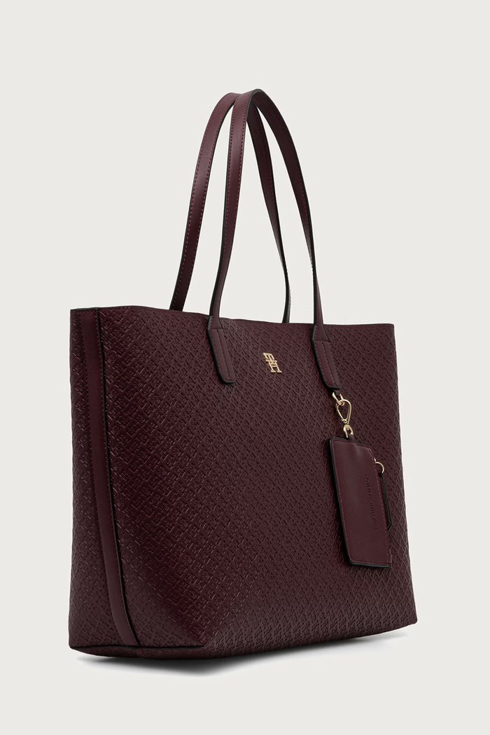 Tommy Hilfiger шопинг чанта дамска от имитация на кожа AW0AW19004 бордо AW26