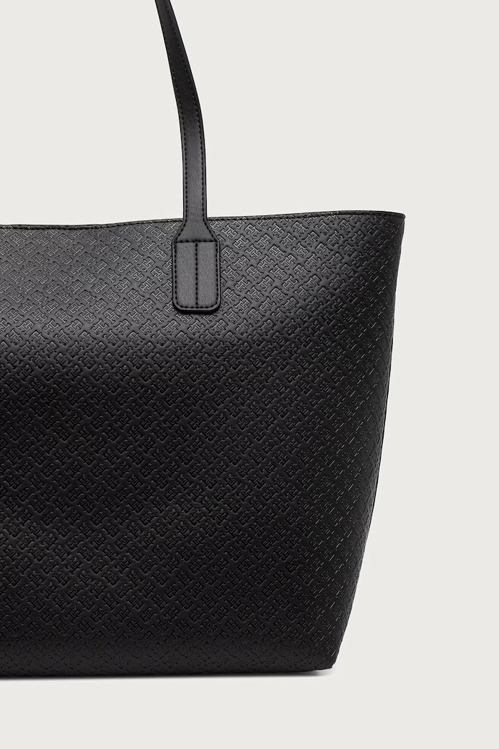 Akcesoria Tommy Hilfiger Torebka shopper damska z imitacji skóry AW0AW19004 czarny