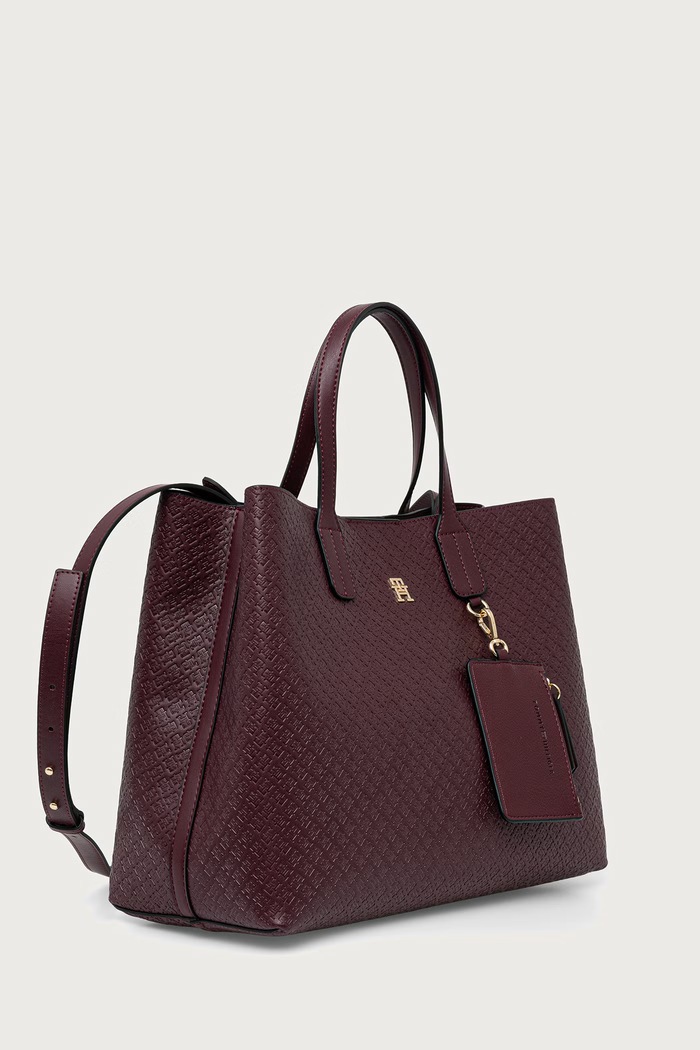 Tommy Hilfiger шопинг чанта дамска от имитация на кожа AW0AW18923 бордо AW26