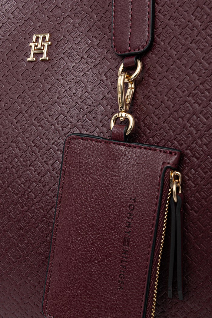 Tommy Hilfiger шопинг чанта дамска от имитация на кожа бордо AW0AW18923