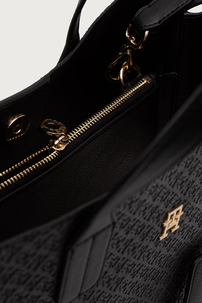 Tommy Hilfiger torebka shopper damska z imitacji skóry czarny AW0AW18923