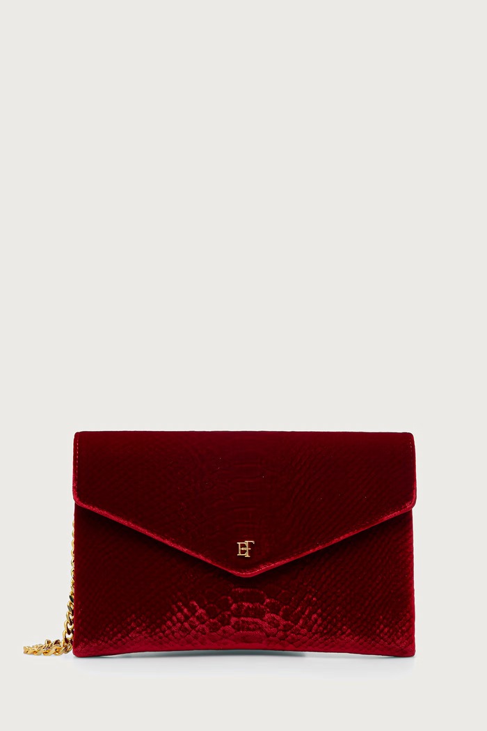 Elisabetta Franchi Torebka damska zamszowa czerwony BS27A67E2
