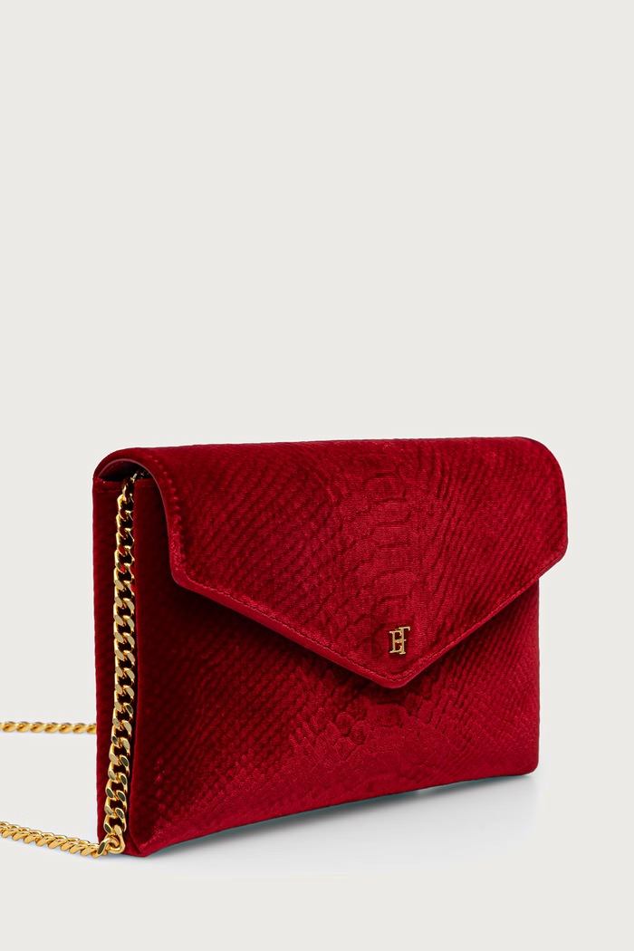 Elisabetta Franchi Torebka damska zamszowa BS27A67E2 czerwony AW26