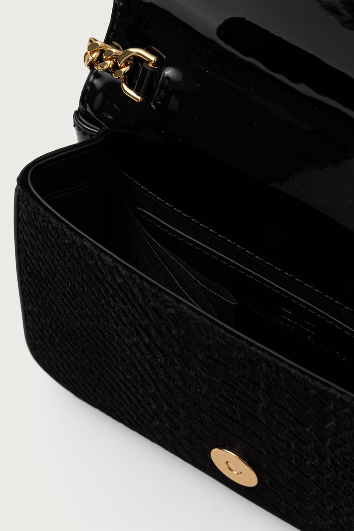 Torebka crossbody damska welurowa Elisabetta Franchi czarny BS20A67E2