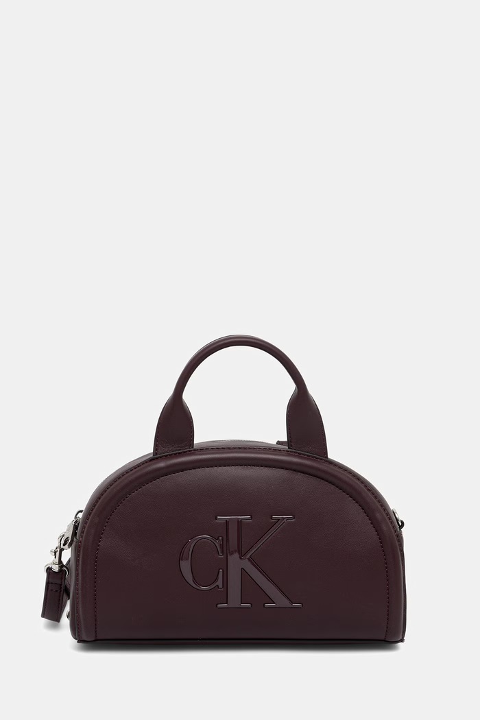 Calvin Klein torebka crossbody damska z imitacji skóry bordowy LV04F3895G
