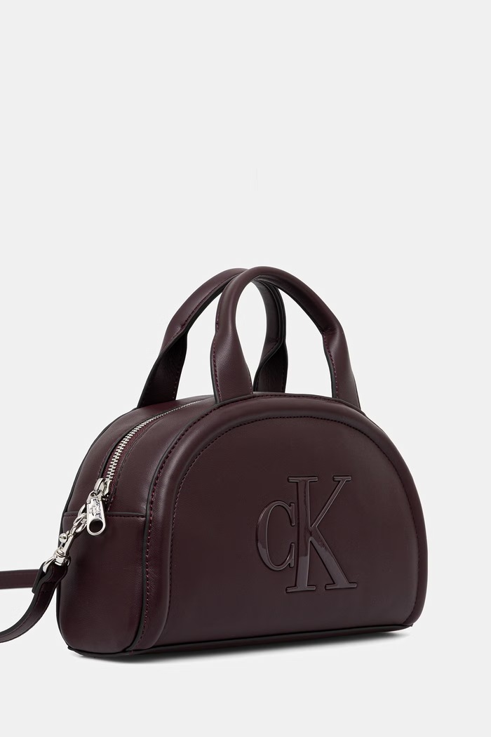 Calvin Klein torebka crossbody damska z imitacji skóry LV04F3895G bordowy AW26