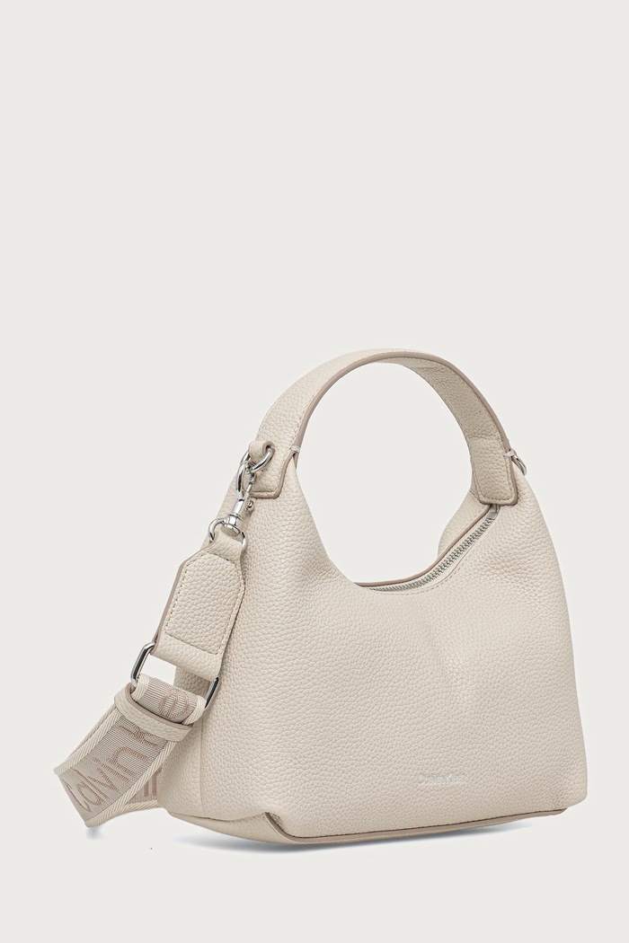 Calvin Klein Torebka hobo damska z imitacji skóry LV04F3892G beżowy AW26