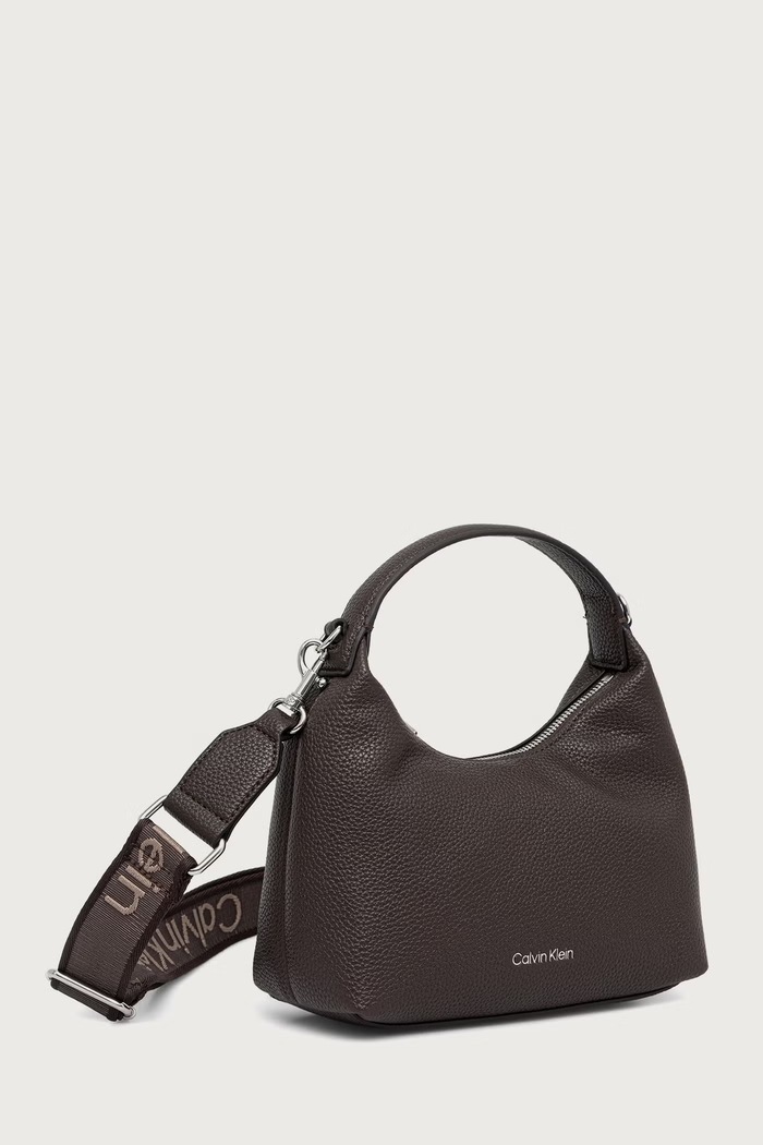 Calvin Klein Torebka hobo damska z imitacji skóry LV04F3892G brązowy AW26