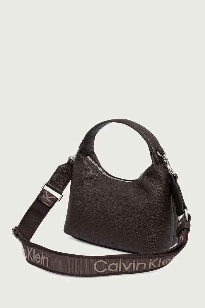 Akcesoria Calvin Klein Torebka hobo damska z imitacji skóry LV04F3892G brązowy
