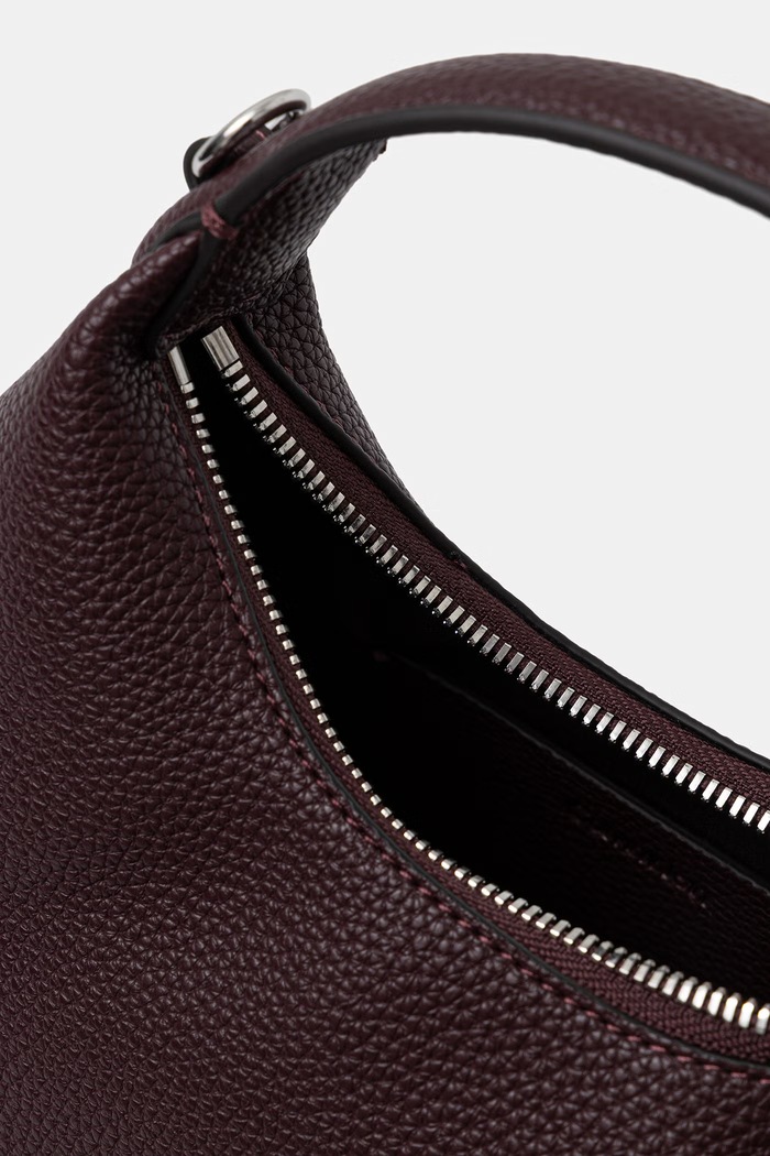 Calvin Klein torebka hobo damska z imitacji skóry LV04F3892G bordowy