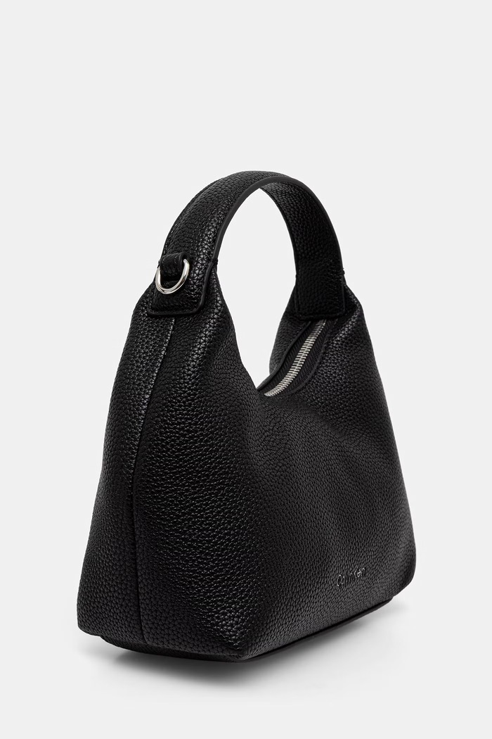 Calvin Klein torebka hobo damska z imitacji skóry LV04F3892G czarny AW26