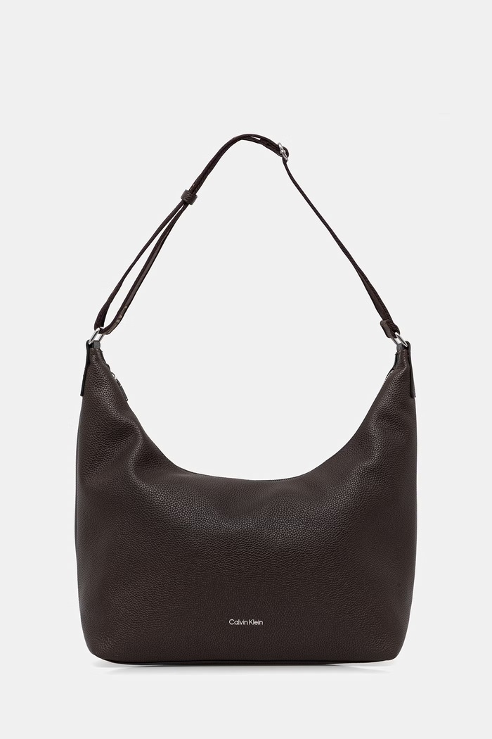Calvin Klein torebka hobo damska z imitacji skóry brązowy LV04F3891G