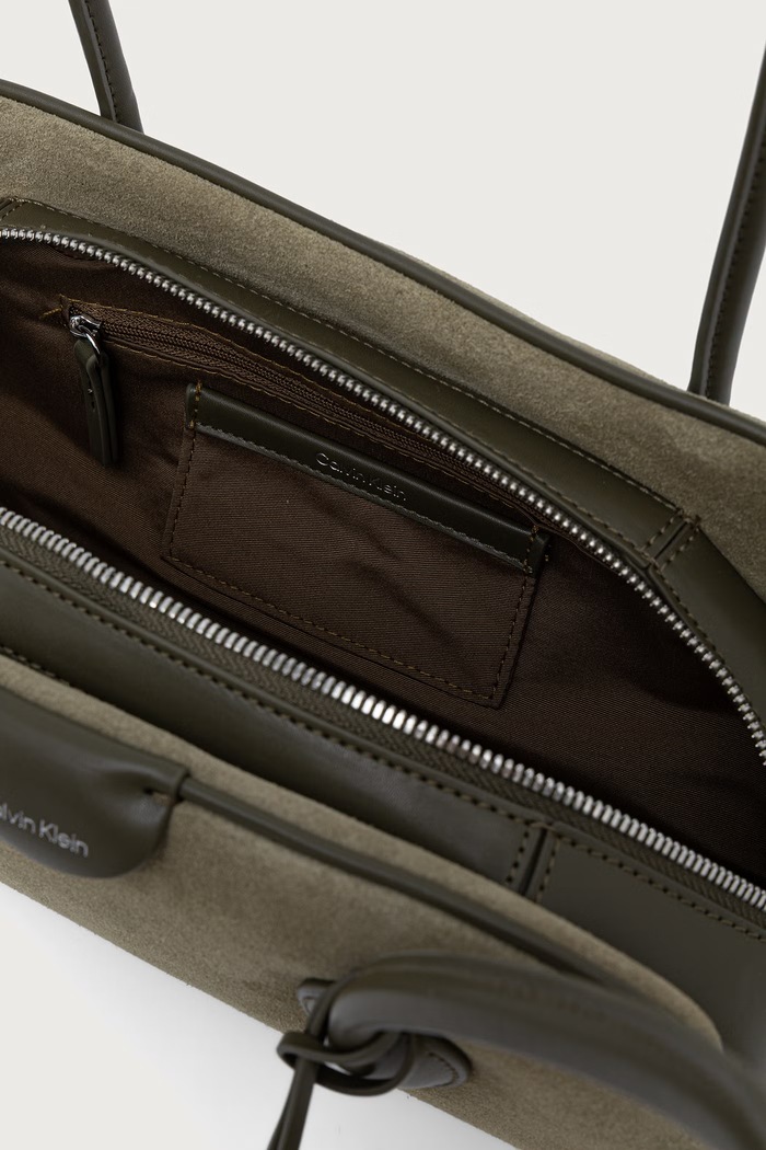 Чанта дамска от велур Calvin Klein LV04F3888G зелен