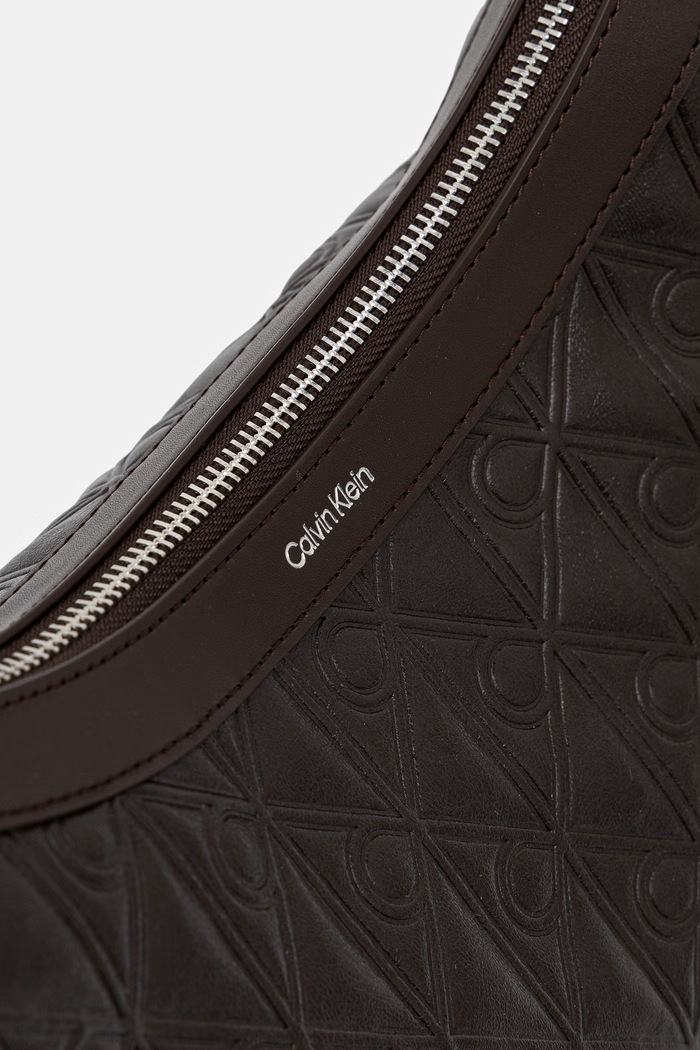 Calvin Klein torebka hobo damska z imitacji skóry brązowy LV04F3875G