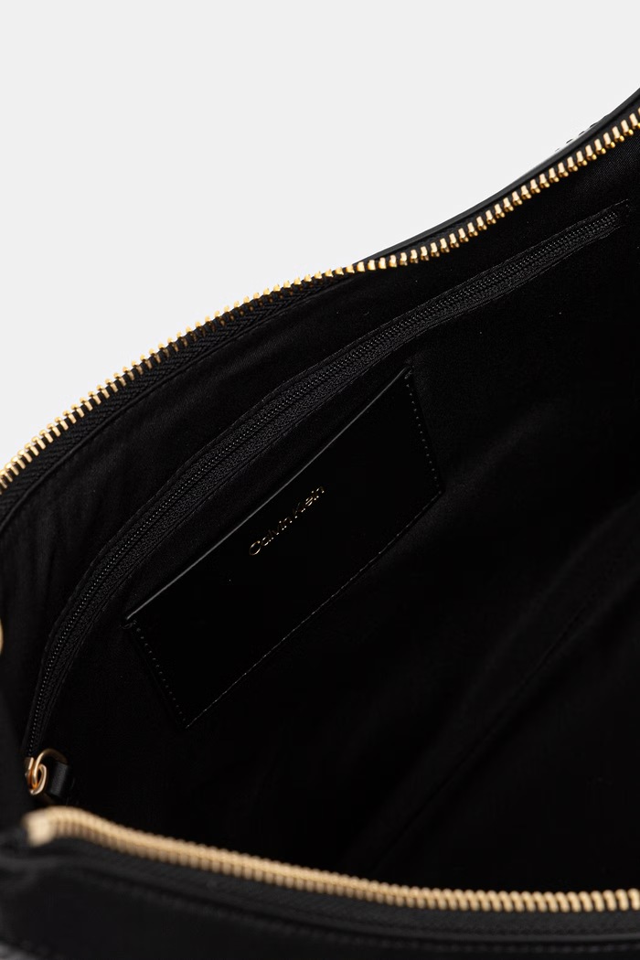 Calvin Klein torebka hobo damska z imitacji skóry LV04F3875G czarny