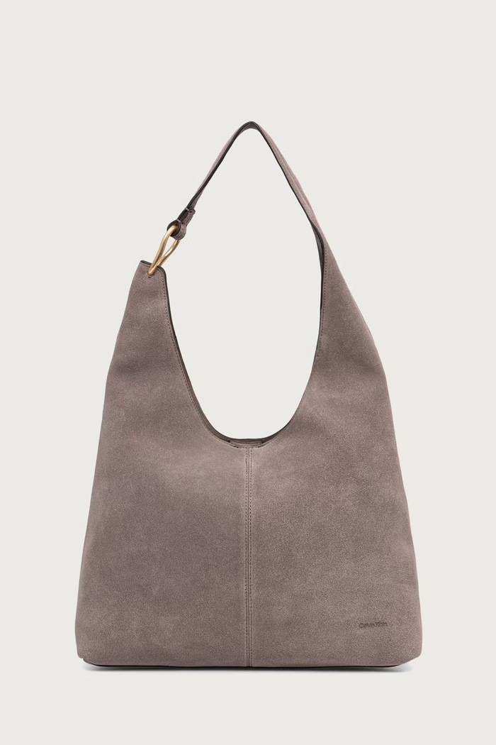 Calvin Klein Torebka shopper damska zamszowa fioletowy LV04F3690G