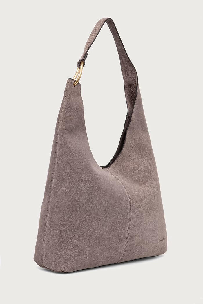 Calvin Klein Torebka shopper damska zamszowa LV04F3690G fioletowy AW26