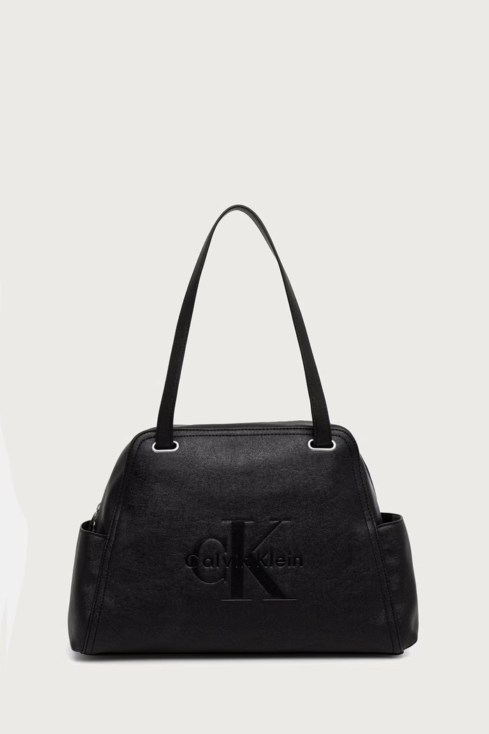 Calvin Klein torebka tote damska z imitacji skóry czarny LV04F3689G