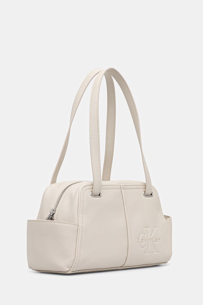 Calvin Klein torebka damska z imitacji skóry LV04F3688G beżowy AW26