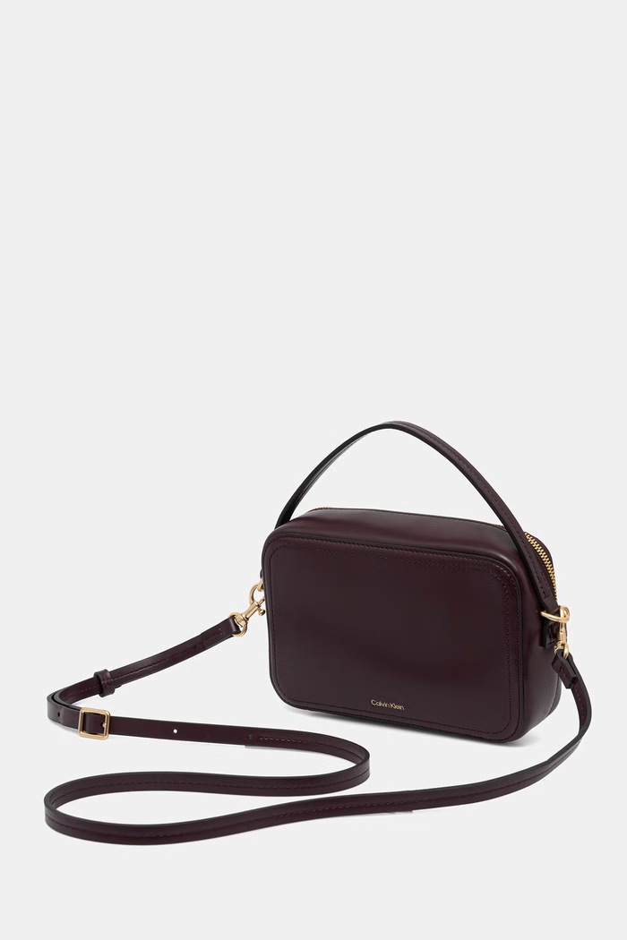 Akcesoria Calvin Klein torebka crossbody damska z imitacji skóry LV04F3678G bordowy