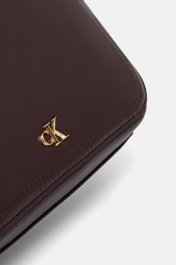 Calvin Klein torebka crossbody damska z imitacji skóry bordowy LV04F3678G