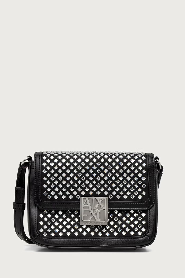Armani Exchange Crossbody torba za žene od imitacije kože crna XW003374.AF26449