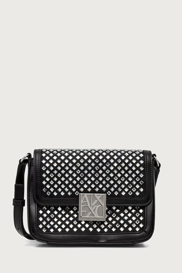 Armani Exchange Crossbody torba za žene od imitacije kože crna XW003374.AF26449