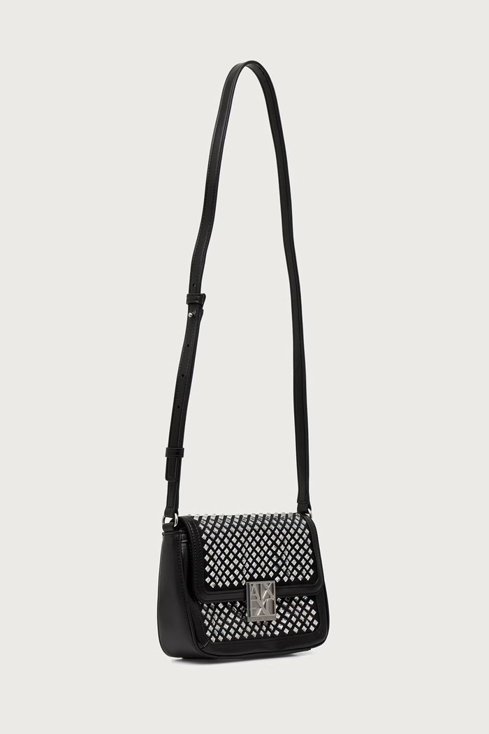 Armani Exchange Crossbody torba za žene od imitacije kože XW003374.AF26449 crna AW26