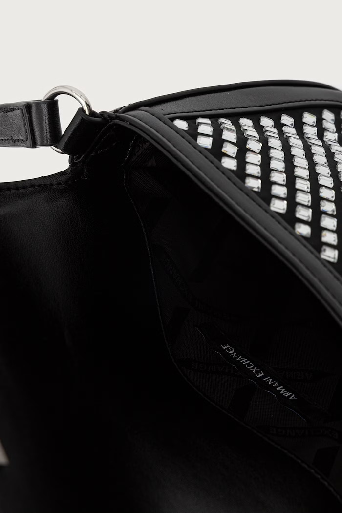 Crossbody torba za žene od imitacije kože Armani Exchange crna XW003374.AF26449