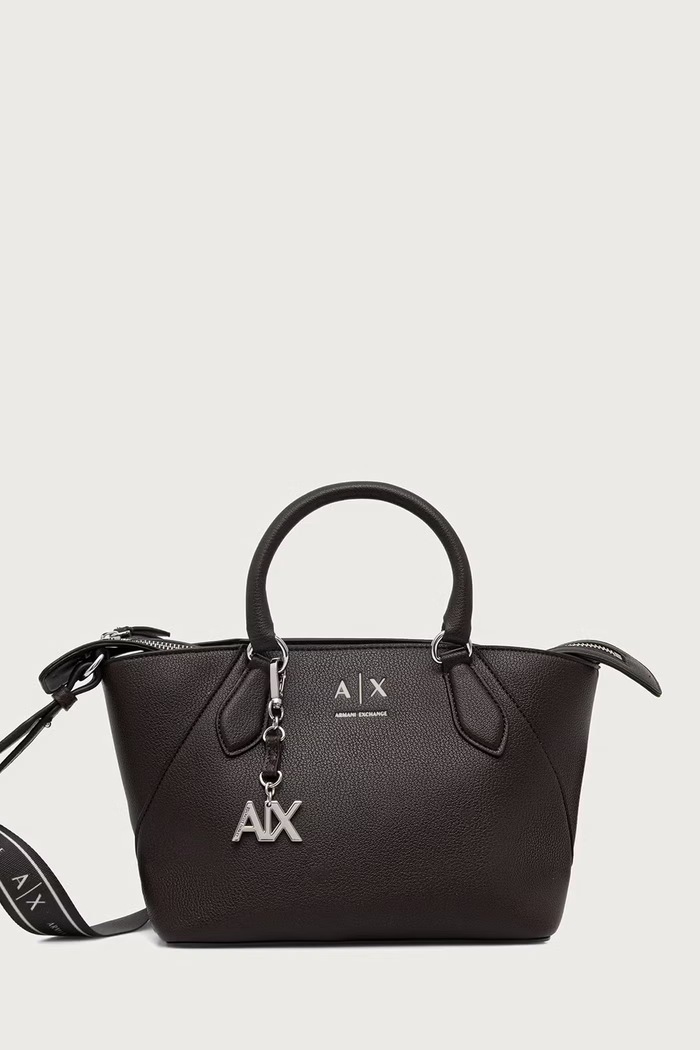 Armani Exchange шопинг чанта дамска от имитация на кожа кафяв XW003143.AF26569