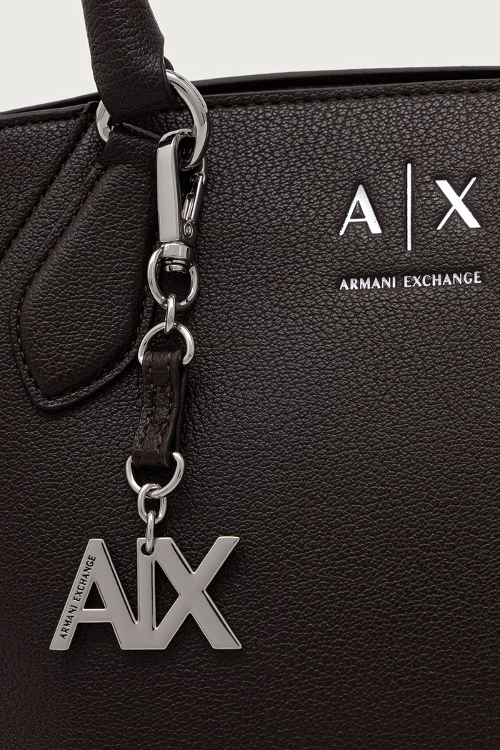 Armani Exchange шопинг чанта дамска от имитация на кожа кафяв XW003143.AF26569