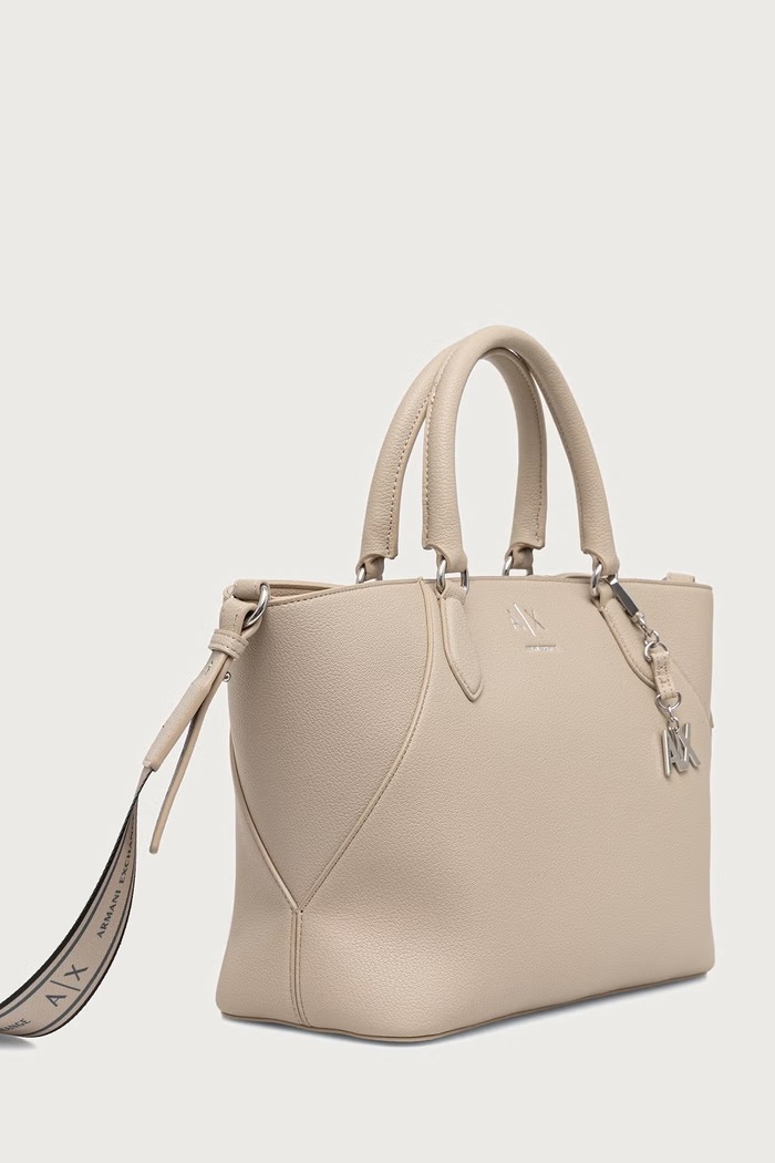 Armani Exchange torebka crossbody damska z imitacji skóry XW003086.AF26569 beżowy AW26