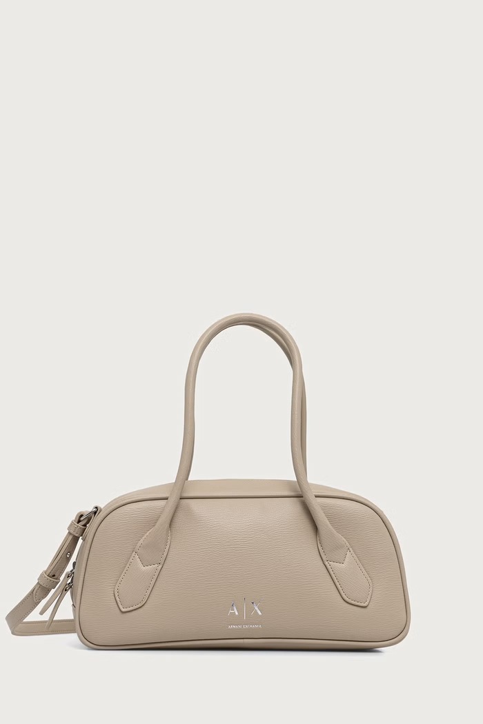 Armani Exchange Crossbody torba za žene od imitacije kože bež XW003034.AF26577