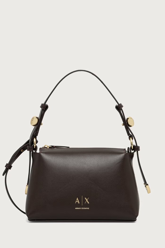 Armani Exchange Torebka crossbody damska z imitacji skóry brązowy XW002990.AF26452