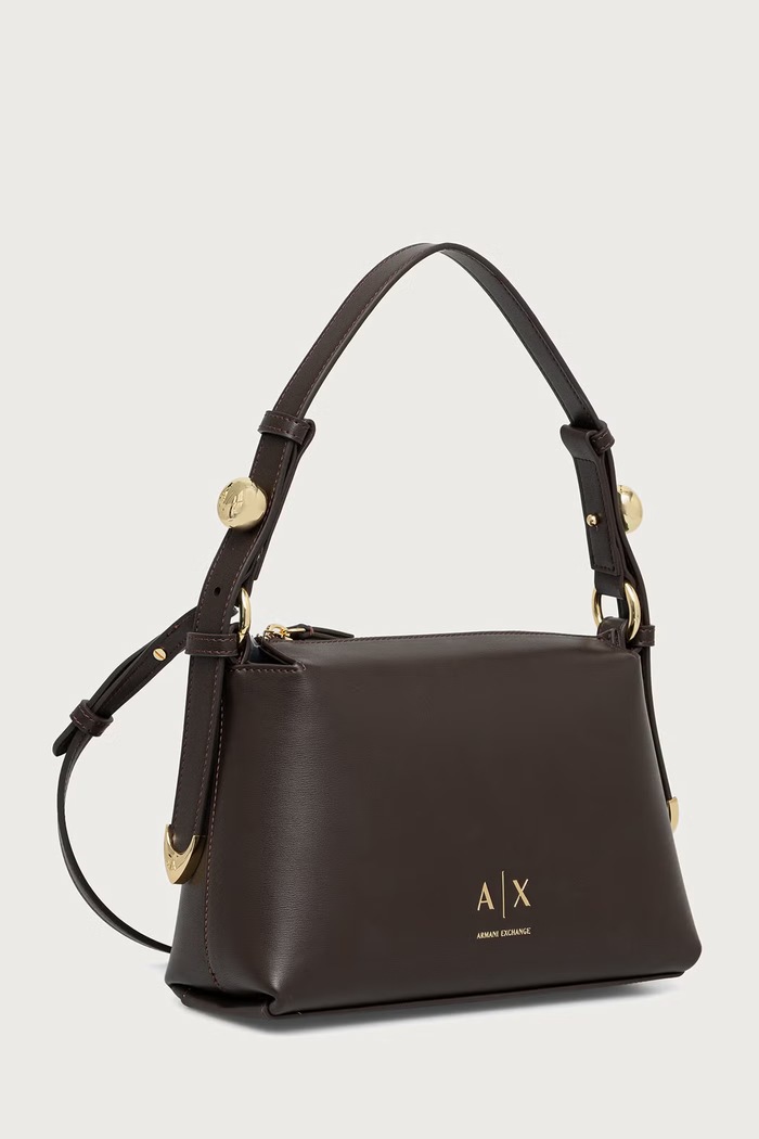 Armani Exchange Torebka crossbody damska z imitacji skóry XW002990.AF26452 brązowy AW26