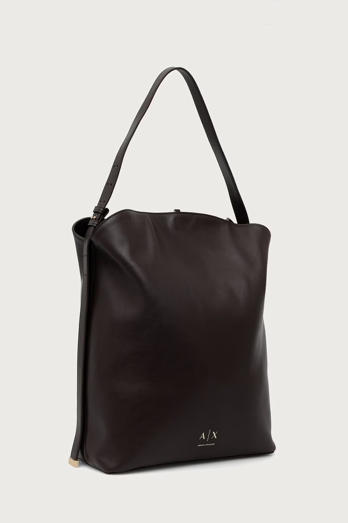 Armani Exchange Torebka hobo damska z imitacji skóry XW002989.AF19902 brązowy AW26
