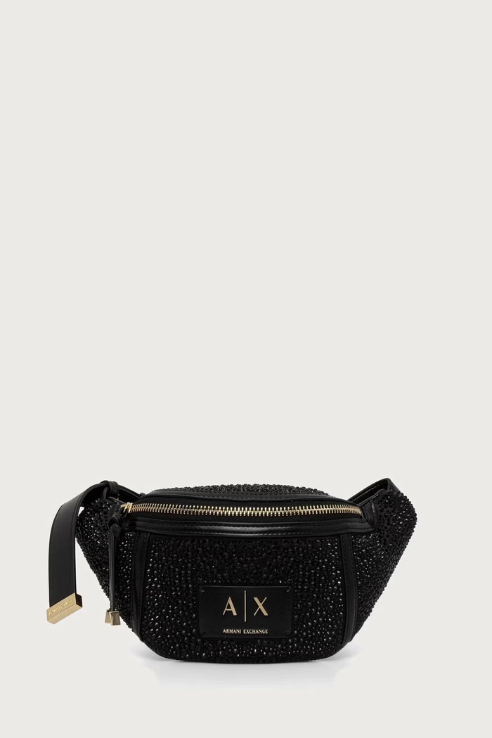 Armani Exchange Чанта за кръста дамска от имитация на кожа черен XW002655.AF27000