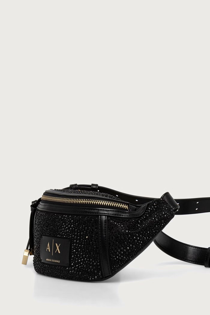 Armani Exchange Чанта за кръста дамска от имитация на кожа XW002655.AF27000 черен AW26