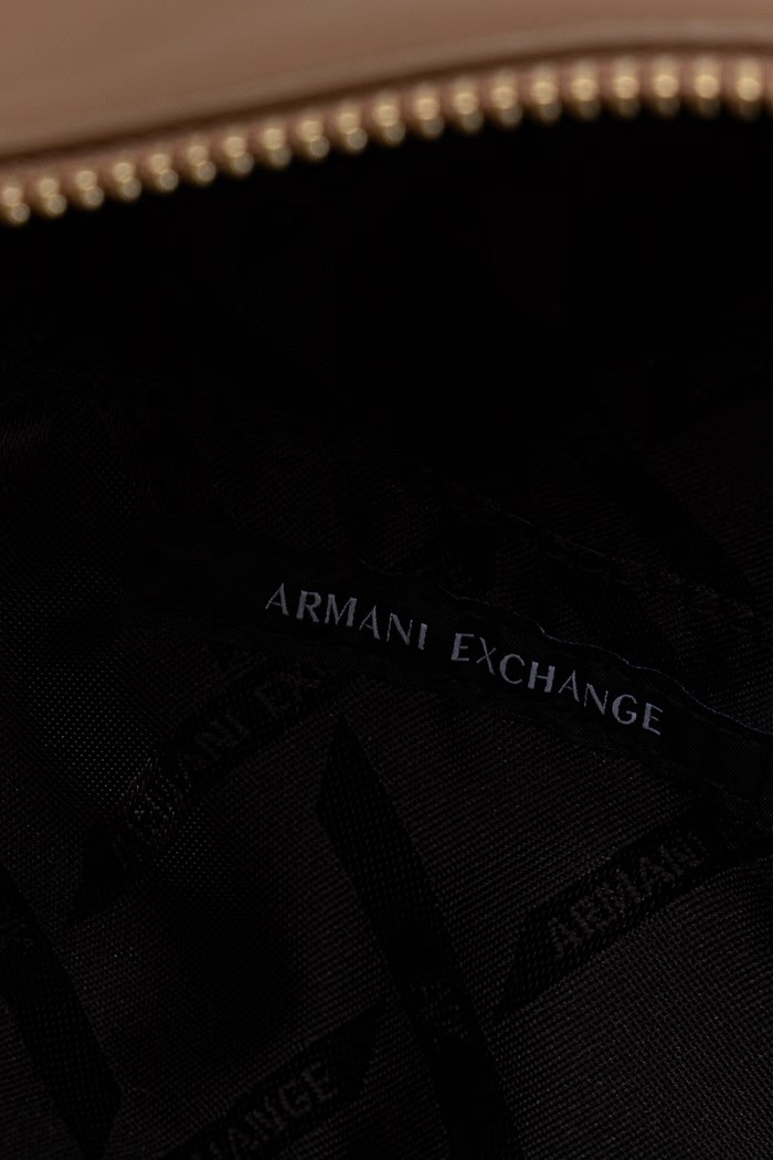 Borsa shopper da donna in imitazione di scamoscio Armani Exchange beige XW002604.AF22666