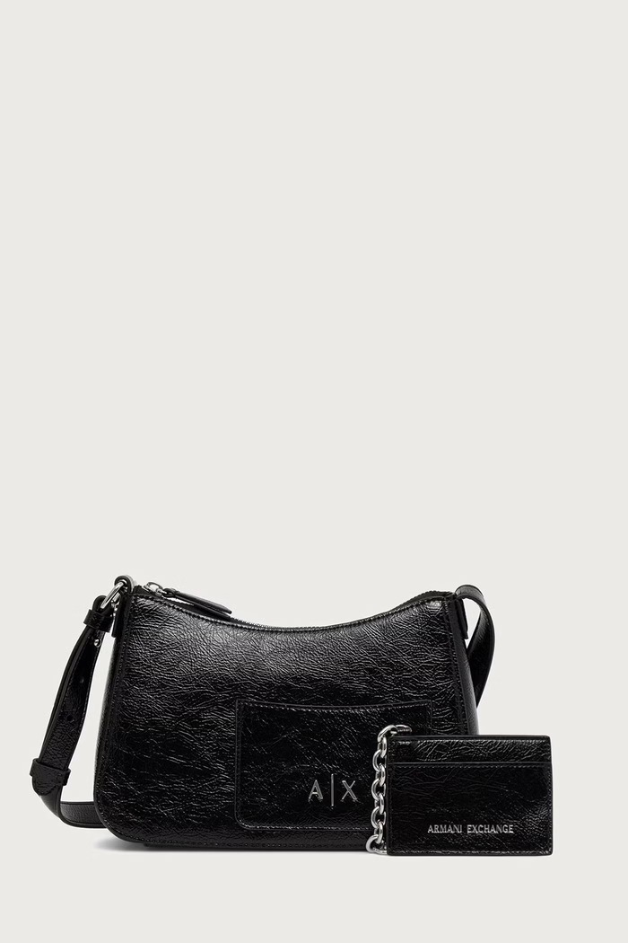 Armani Exchange mala torba hobo za žene od imitacije kože crna XW001571.AF26451