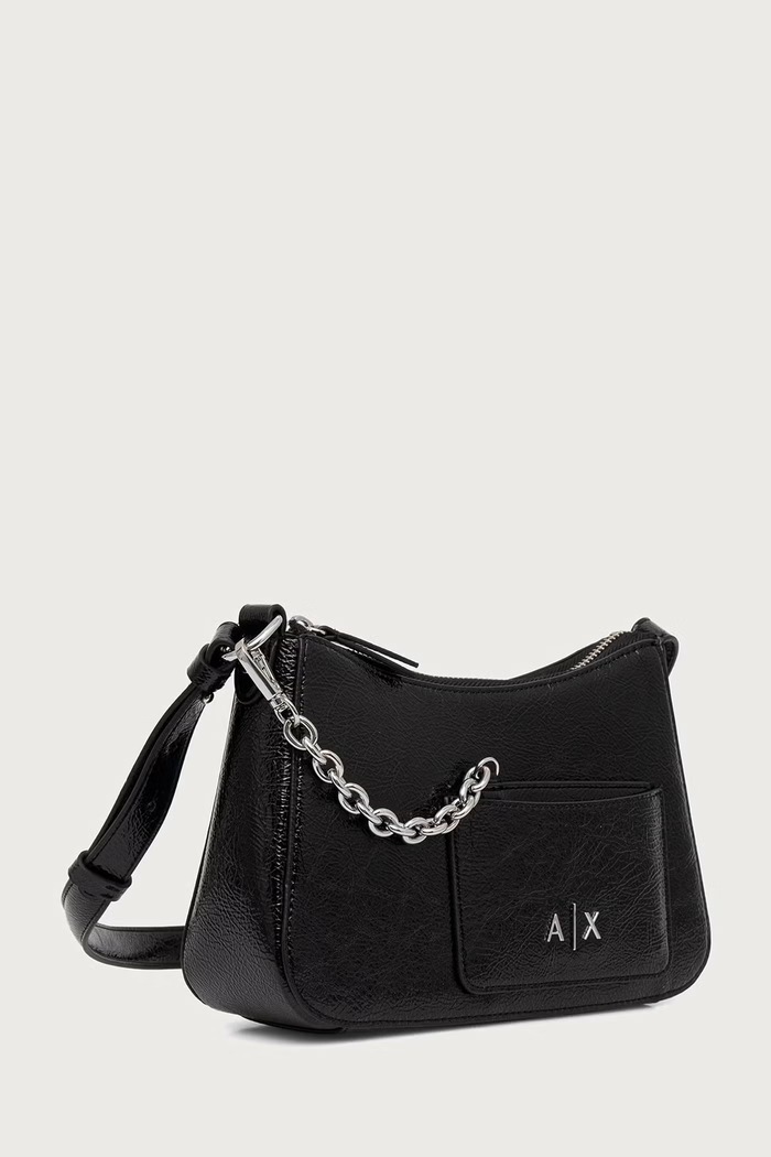 Armani Exchange mala torba hobo za žene od imitacije kože XW001571.AF26451 crna AW26