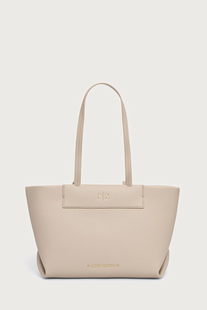 Armani Exchange tote torba ženska iz umetnega usnja bež XW001538.AF26447