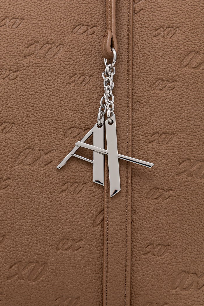 Armani Exchange шопинг чанта дамска от имитация на кожа кафяв XW001199.AF26969