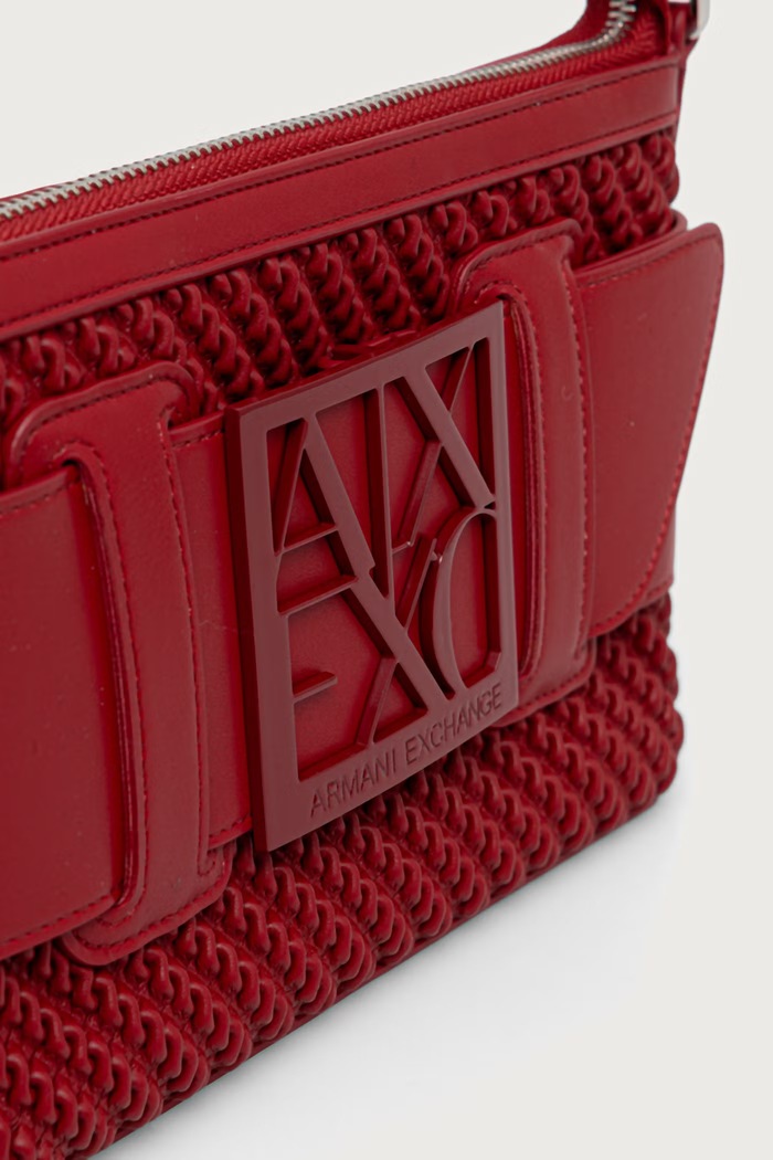 Torebka tote damska z imitacji skóry Armani Exchange XW000921.AF26444 czerwony