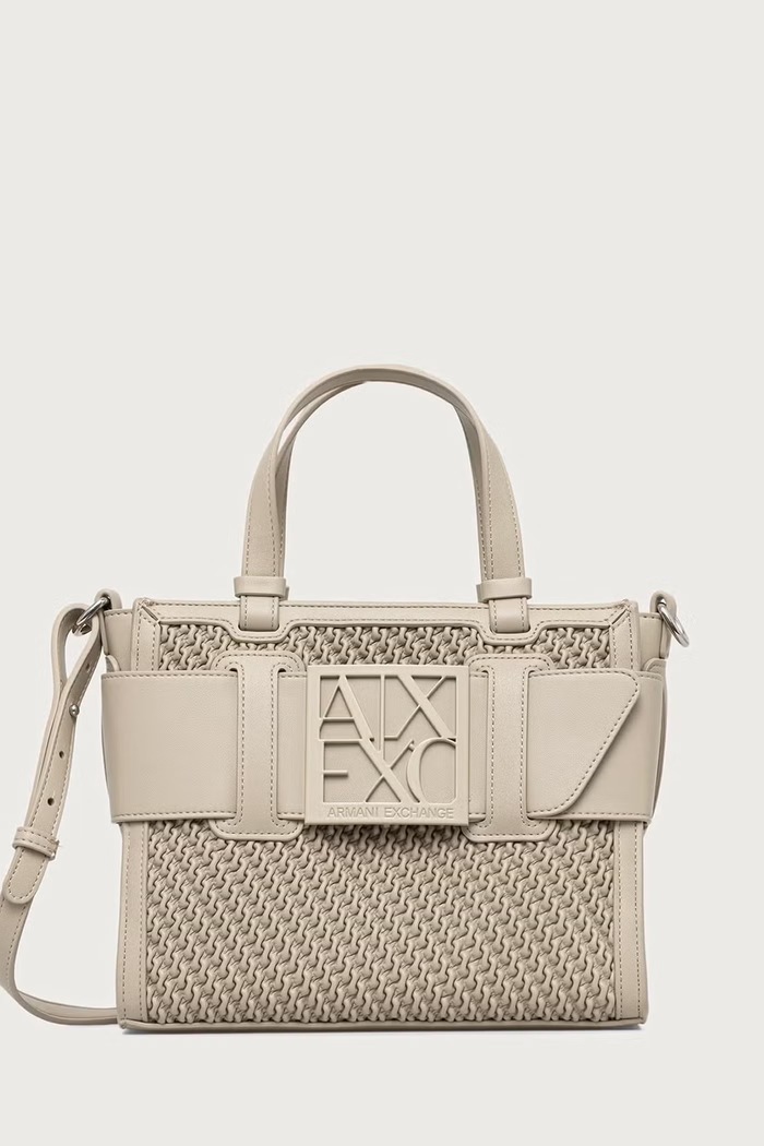 Armani Exchange Torebka crossbody damska z imitacji skóry beżowy XW000392.AF26444