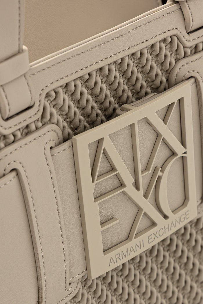 Torebka crossbody damska z imitacji skóry Armani Exchange XW000392.AF26444 beżowy