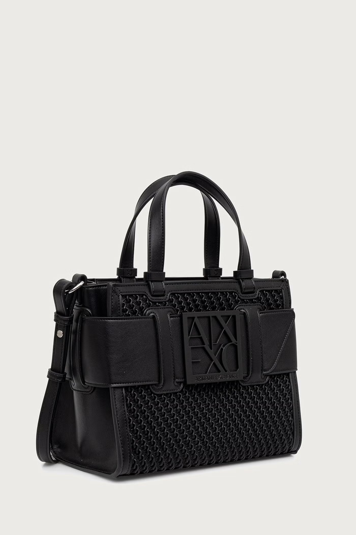Armani Exchange Crossbody torba za žene od imitacije kože XW000392.AF26444 crna AW26