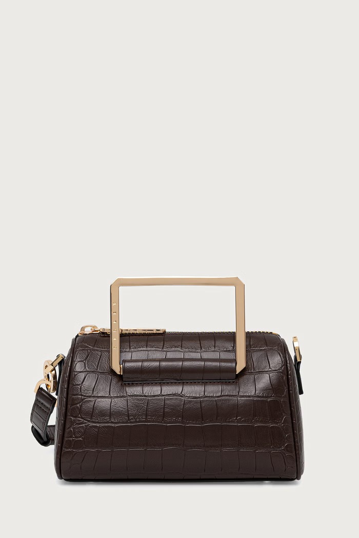 Sisley Torebka crossbody damska z imitacji skóry brązowy 6ITLWY06X