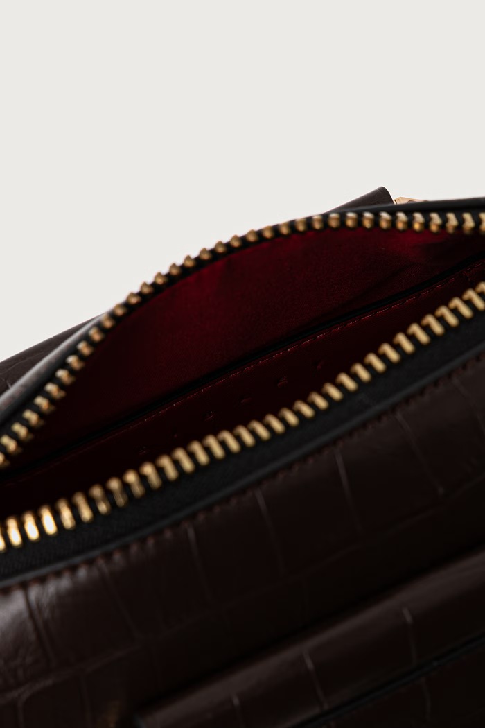 Torebka crossbody damska z imitacji skóry Sisley brązowy 6ITLWY06X